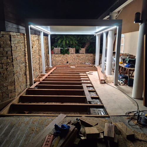 terrasse bois en cours